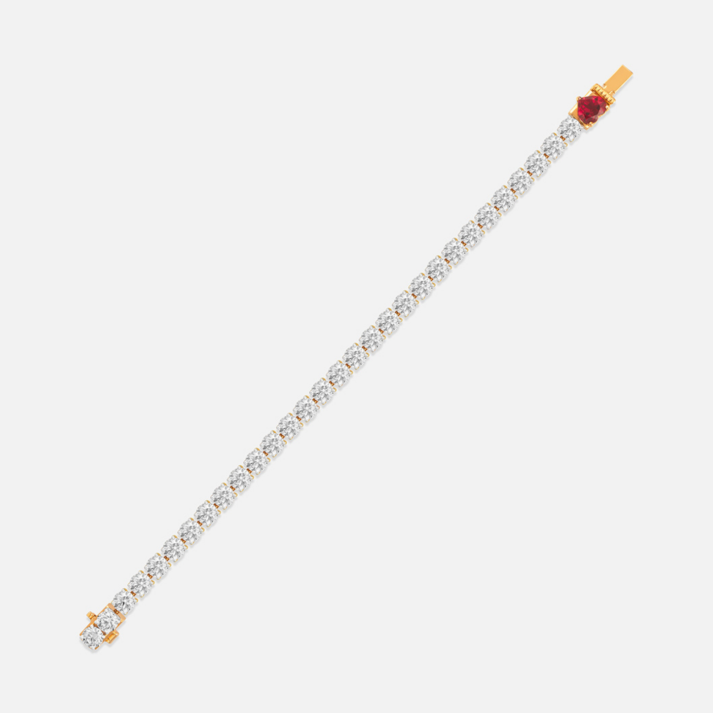 Crimson Carat Heart Tennis Bracelet