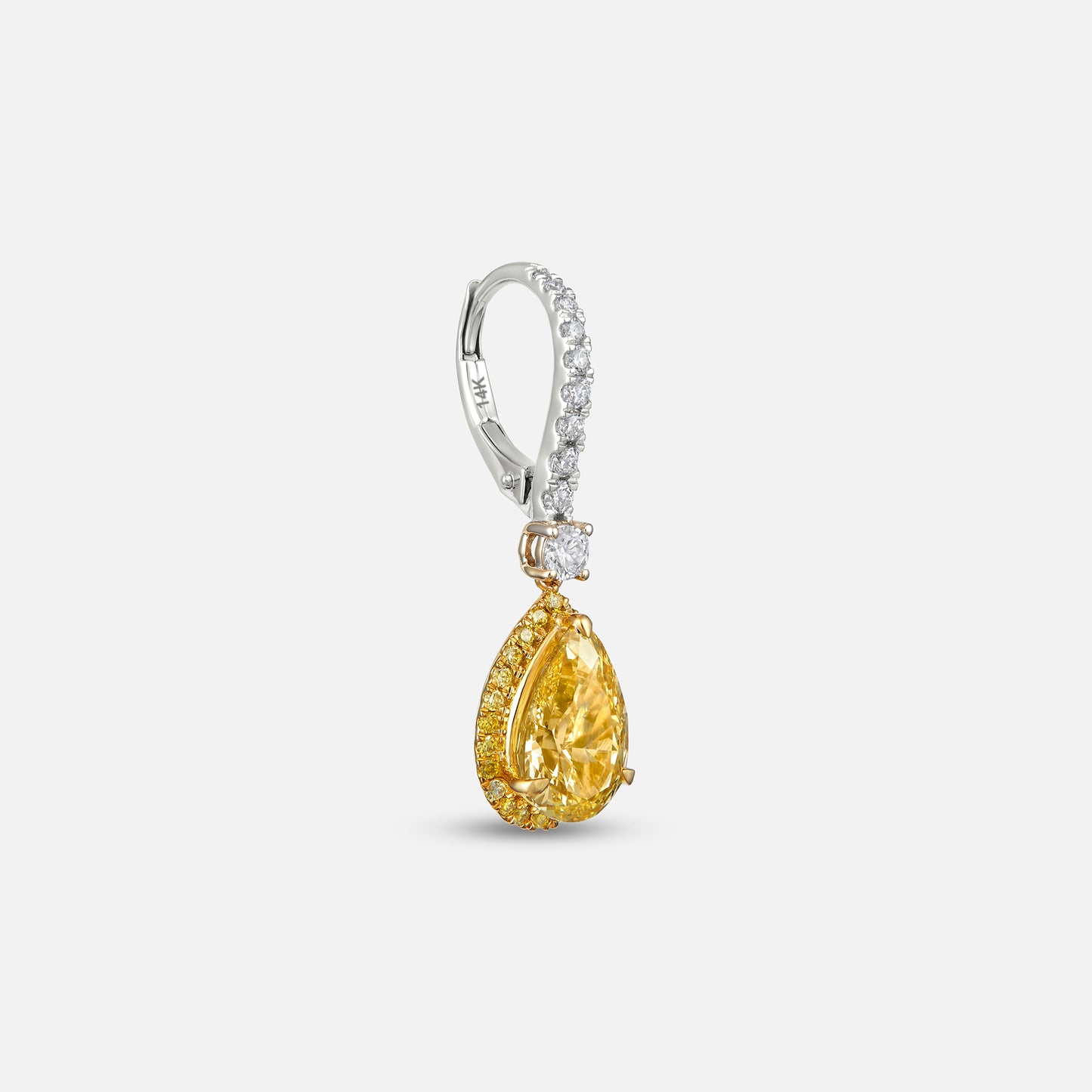 Yellow Sapphire Pear Shape Earring