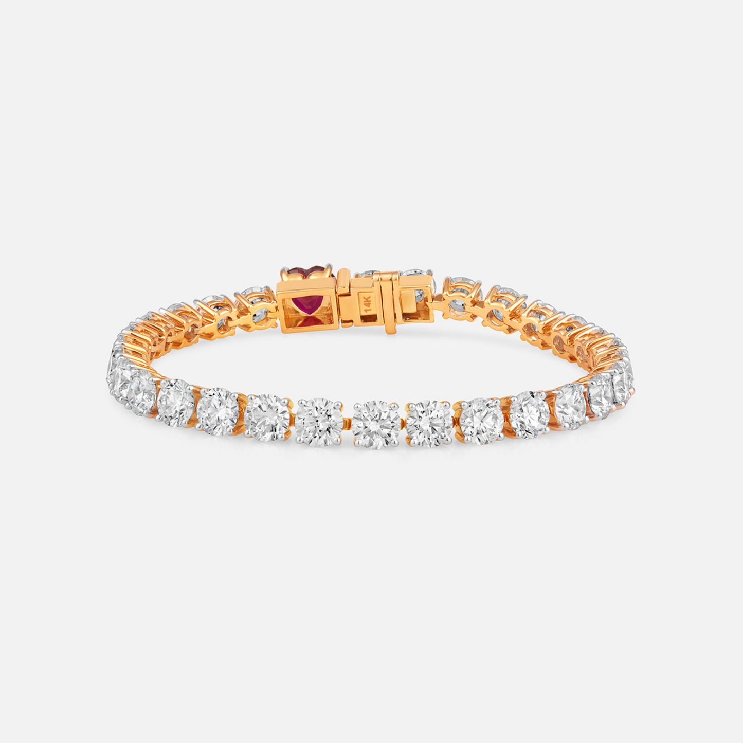 Crimson Carat Heart Tennis Bracelet