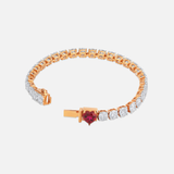 Crimson Carat Heart Tennis Bracelet
