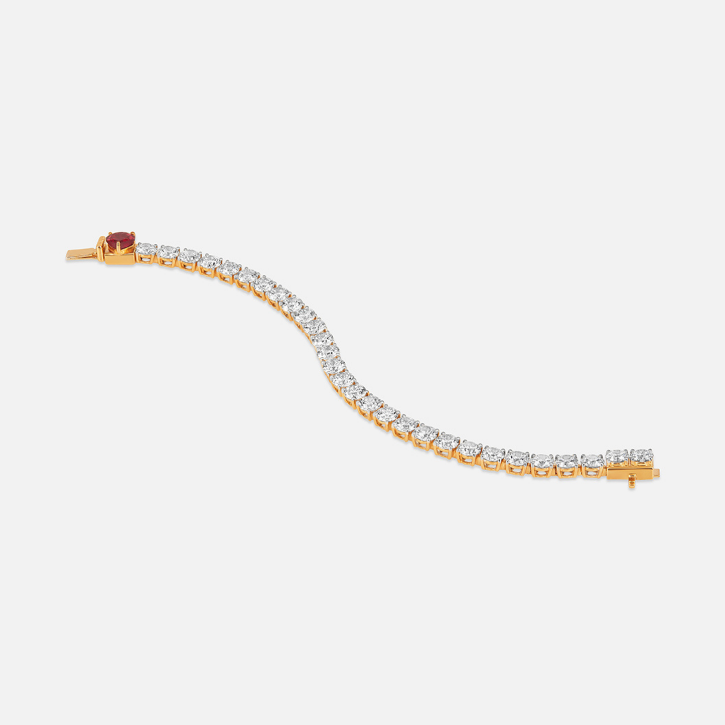 Crimson Carat Heart Tennis Bracelet