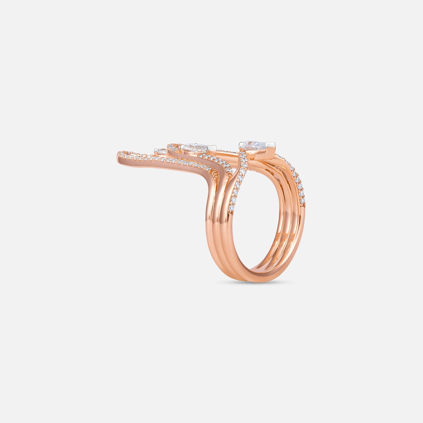 TriLuxe Arc Ring  Celeste Ripple Twist