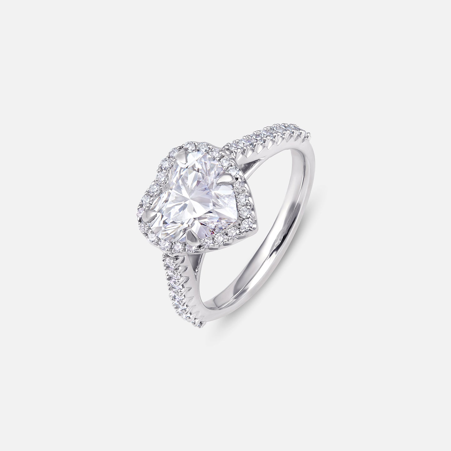 White Ocean Heart Ring