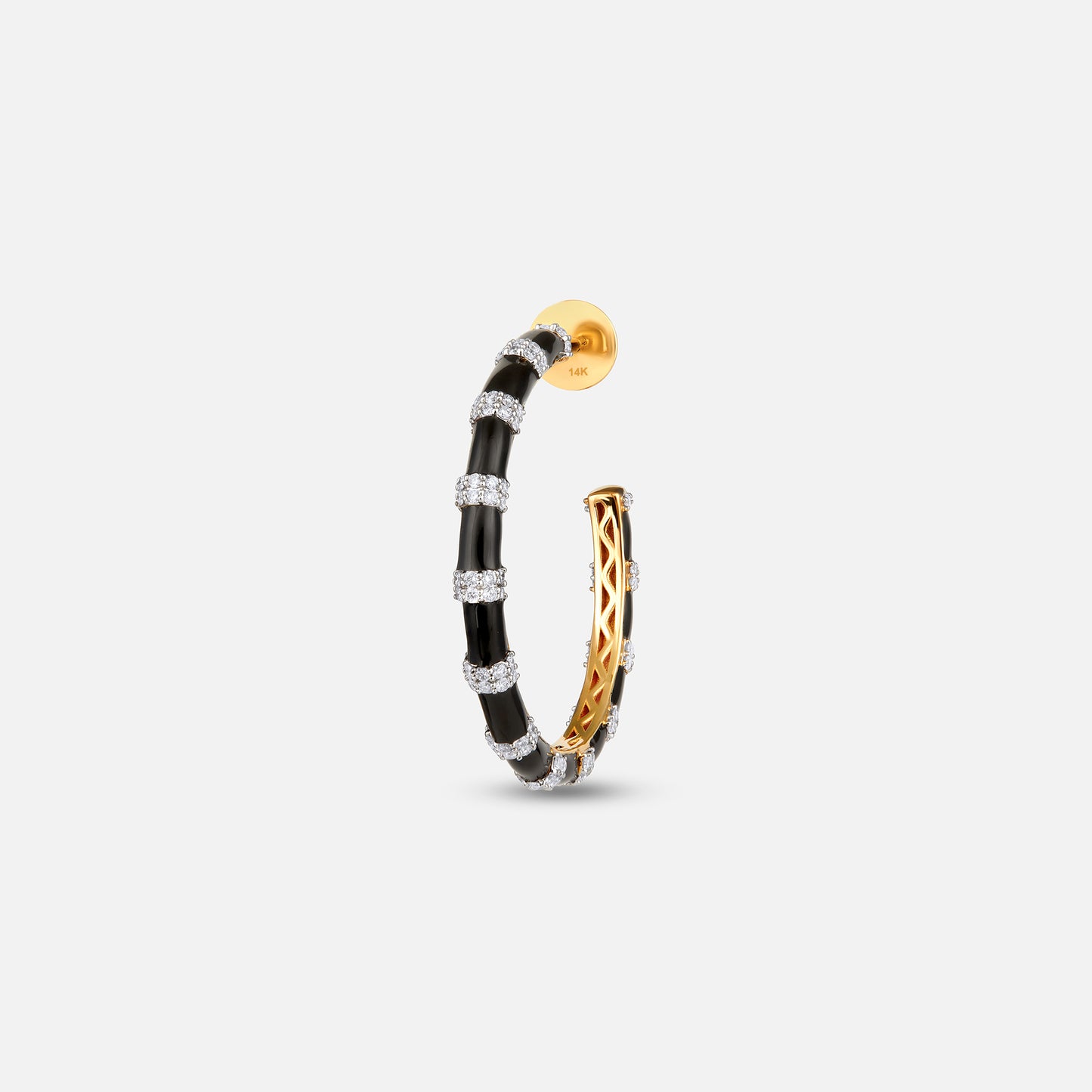 Black Enamel stripes earring