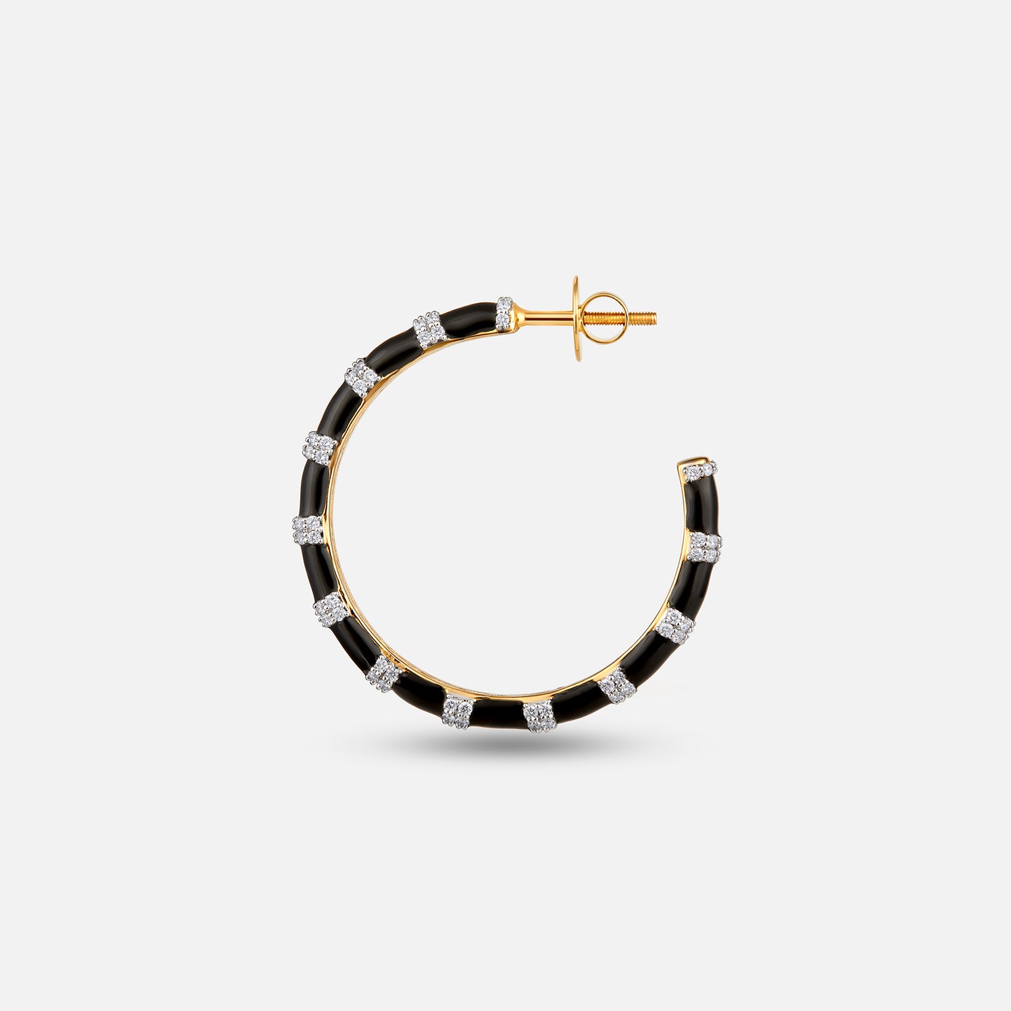 Black Enamel stripes earring