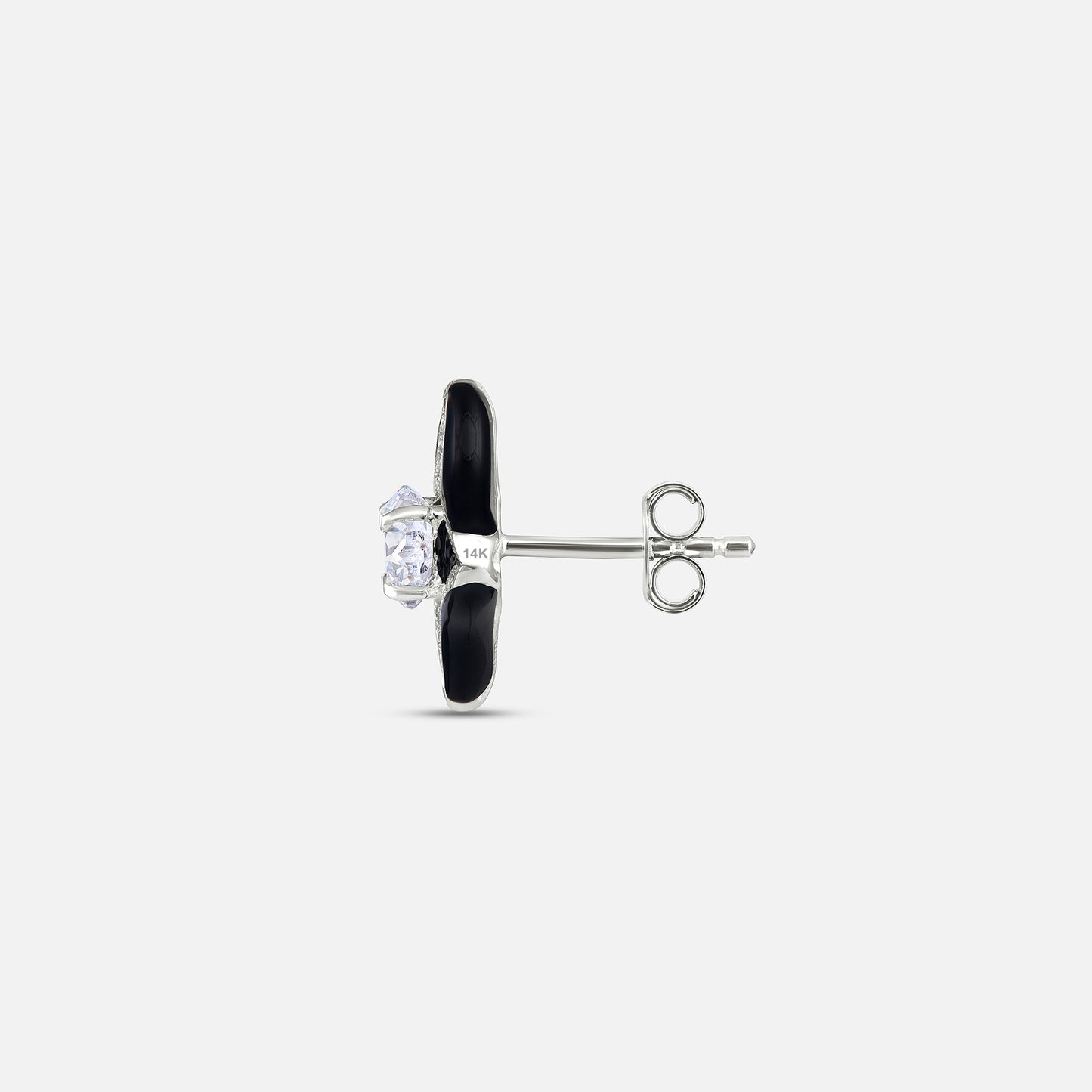 Black Enamel Cross Earrings