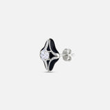 Black Enamel Cross Earrings