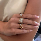 Green Semi-Precious Diamond Ring