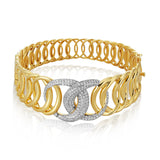 Inter-linked Bangle with Diamond Motif
