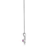 Pink Saphhire Diamond Flower Pendant