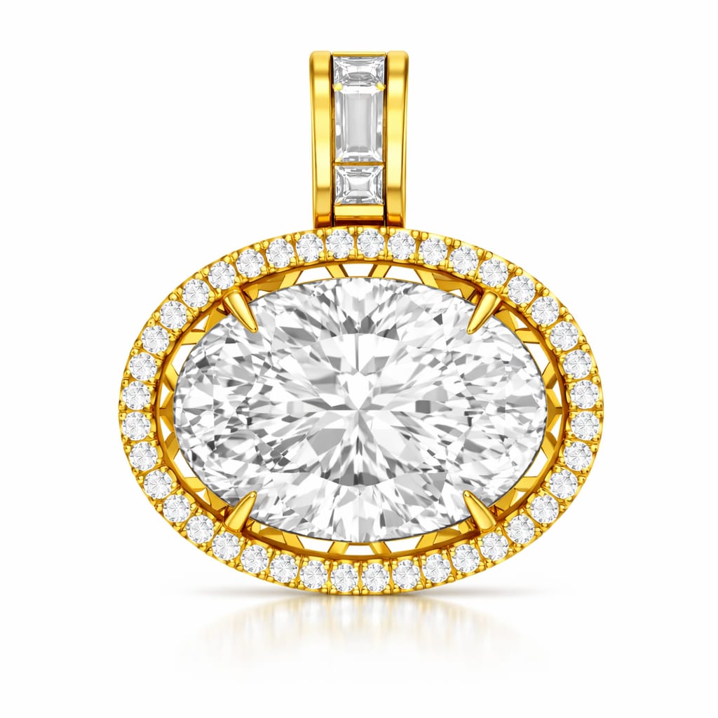 7 ct Oval Diamond pendant