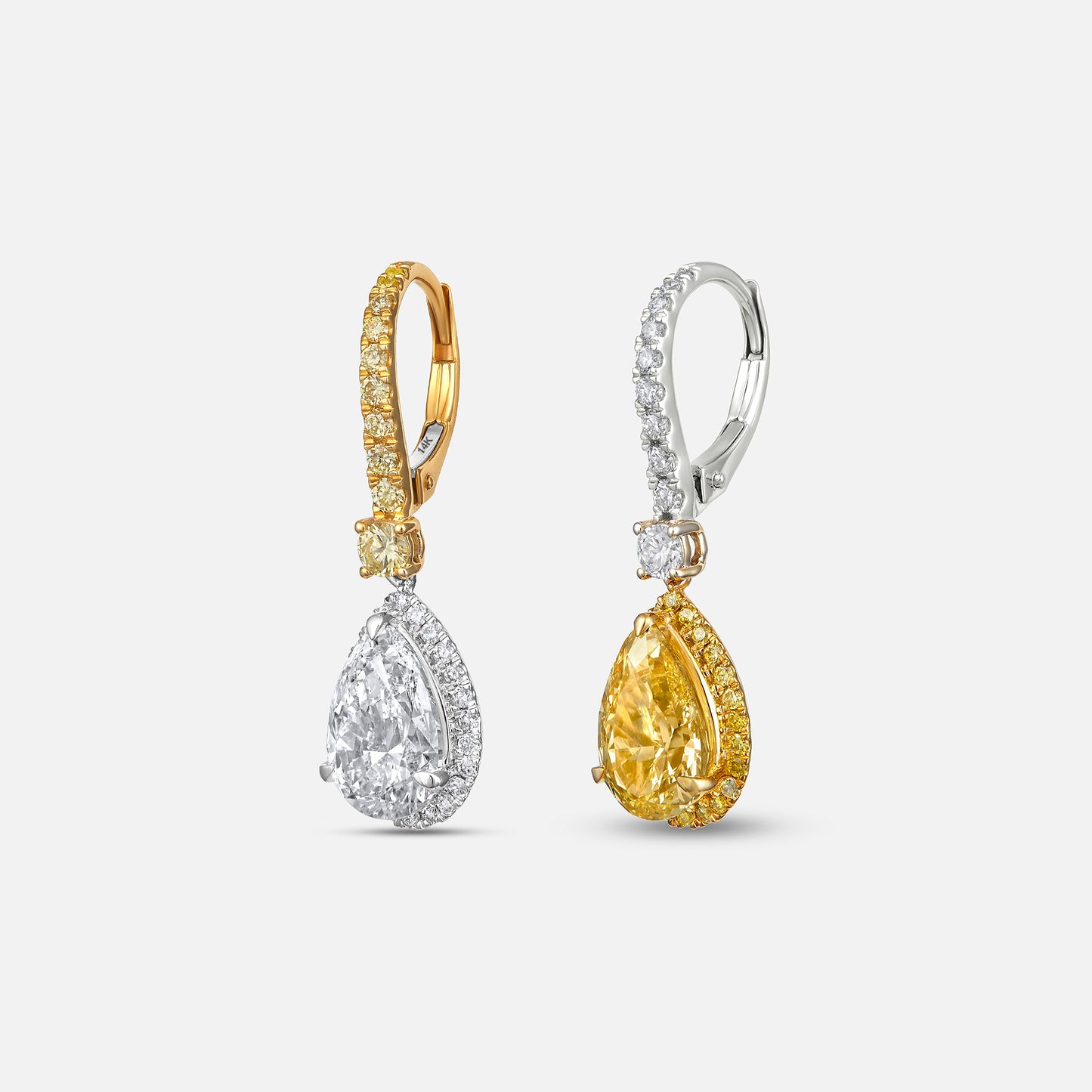 Yellow Sapphire Pear Shape Earring